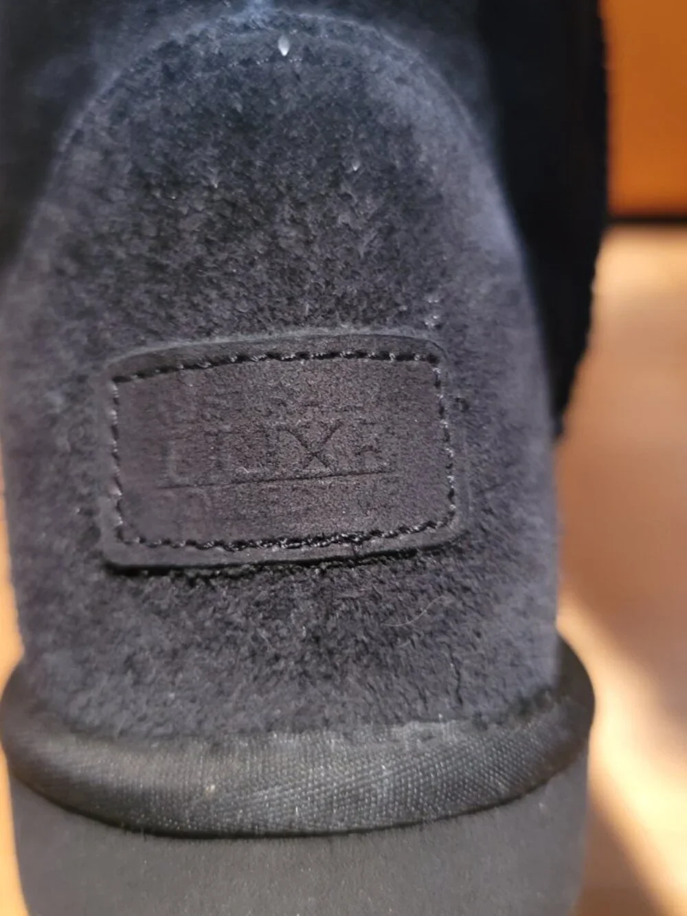 Australia Luxe Collective Black Foxy Tall Fur Shearling Boots SZ 8 Fall Apres